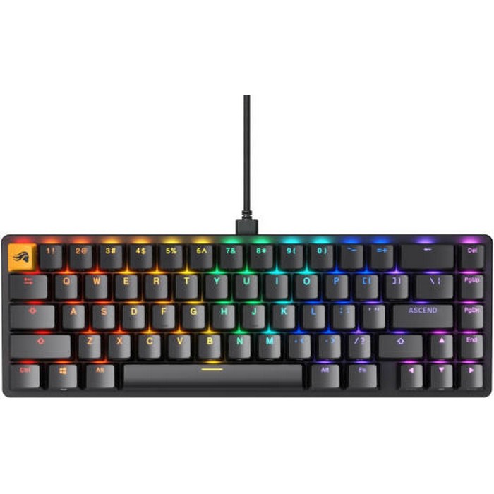 Glorious GMMK 2 Barebone Mechanical Gaming Keyboard, Compact 65%, 5 Pin Hot-Swapping, Aluminum Top Frame, Per-key & Side Diffused RGB Lighting, ANSI Layout, USB-C 2.0, Black