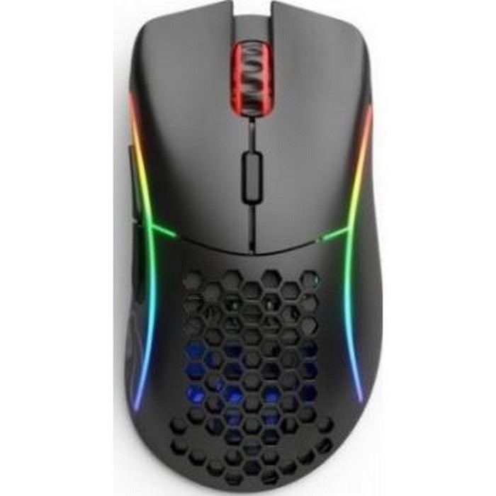 Glorious Model D Wireless RGB Optical Gaming Mouse, 2.4GHz, Ergonomic, 19k DPI Optical Sensor, 6 Programmable Buttons, BAMF, Matte Black