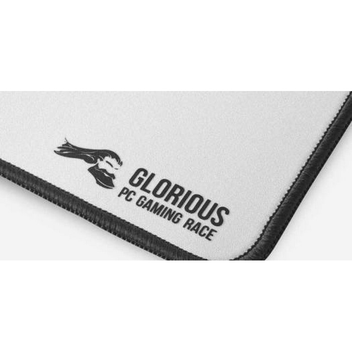 Glorious 3XL Extended Gaming Mouse Pad/Mat, Long White Cloth, Mousepad, Stitched Edges, 48x24 - White | GW-3XL