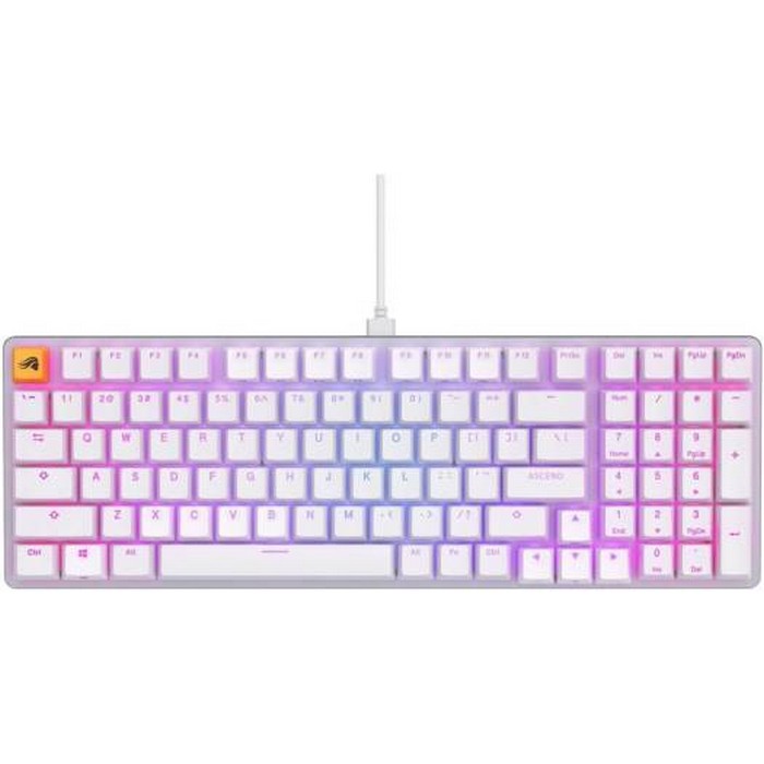 Glorious GMMK2 Pre Built Edition Full Size Wired Keyboard, 96% Modular Mechanical, ANSI US Layout, 99 Keys, ABS Doubleshot Keycaps, Tray Mount, White